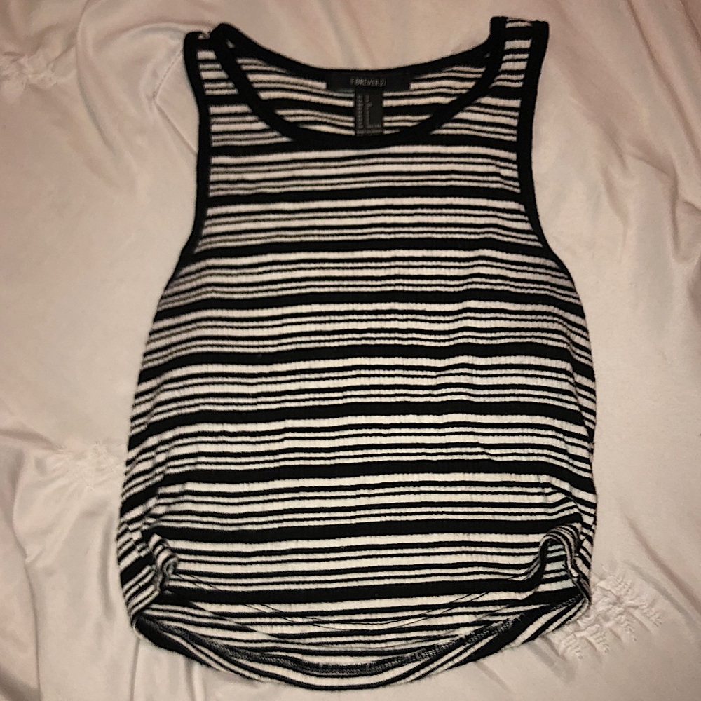 Forever21 Ribbed Striped Crop Top